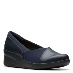 Clarks Wedges|Women's , Suttyn Walk Wedge Slip-On Navy