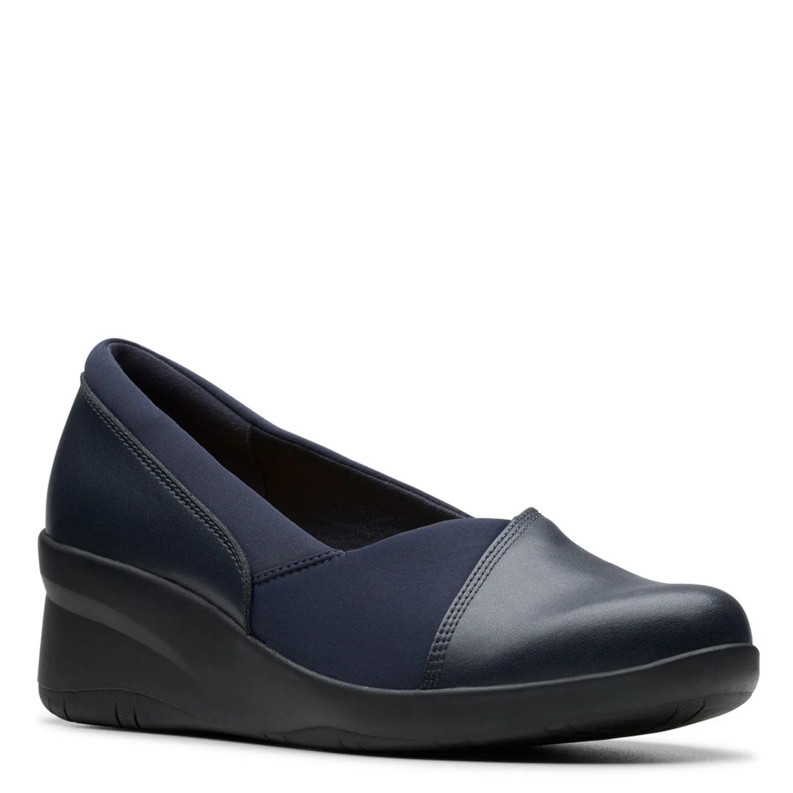 Clarks Wedges|Women's , Suttyn Walk Wedge Slip-On Navy