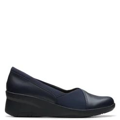 Clarks Wedges|Women's , Suttyn Walk Wedge Slip-On Navy