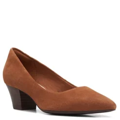 Clarks Pumps & Heels|Women's , Teresa Step Pump Tan Suede