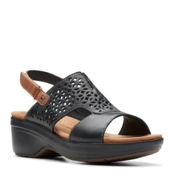 Clarks Sandals|Women's , Tuleah Sun Sandal Black Leather