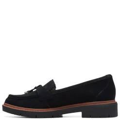 Clarks Loafers|Women's , Westlynn Bella Loafer Black Suede