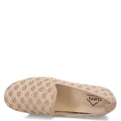 Cliffs by White Mountain Wedges|Women's , Twisty Flat Light Taupe