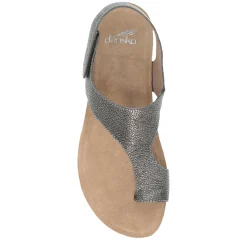 Dansko Sandals|Women's , Reece Thong Sandal Pewter Metallic