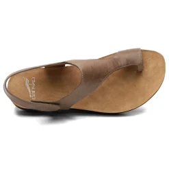 Dansko Sandals|Women's , Reece Thong Sandal Stone Waxy Burnished