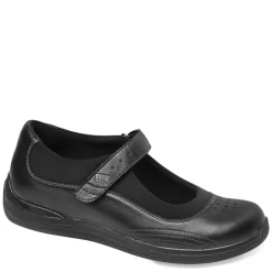 Drew Shoes Flats|Women's Drew, Rose Mary Jane Black Leather