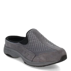 Easy Spirit Slip-On Shoes|Women's , Traveltime Classic Clog Dark Gray Suede