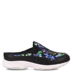 Easy Spirit Slip-On Shoes|Women's , Traveltime Classic Clog Black Blue Purple Floral