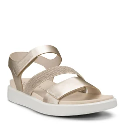 ECCO Sandals|Women's , Flowt 2 Band Sandal Gold White