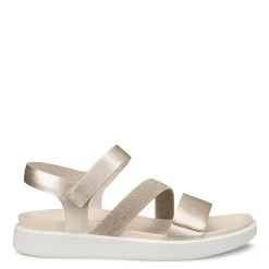ECCO Sandals|Women's , Flowt 2 Band Sandal Gold White