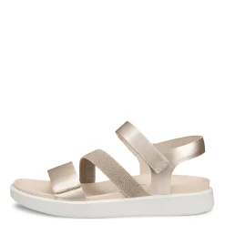 ECCO Sandals|Women's , Flowt 2 Band Sandal Gold White