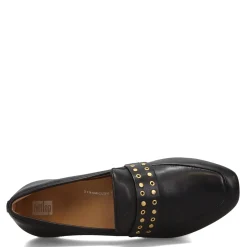FitFlop Loafers|Women's , Delicato Stud-and-Eyelet Loafer Black