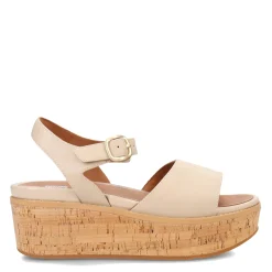 FitFlop Wedges|Women's , Eloise Cork Wrap Strap Sandal Beige