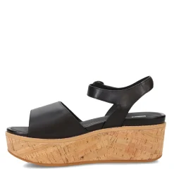FitFlop Wedges|Women's , Eloise Cork Wrap Strap Sandal Black