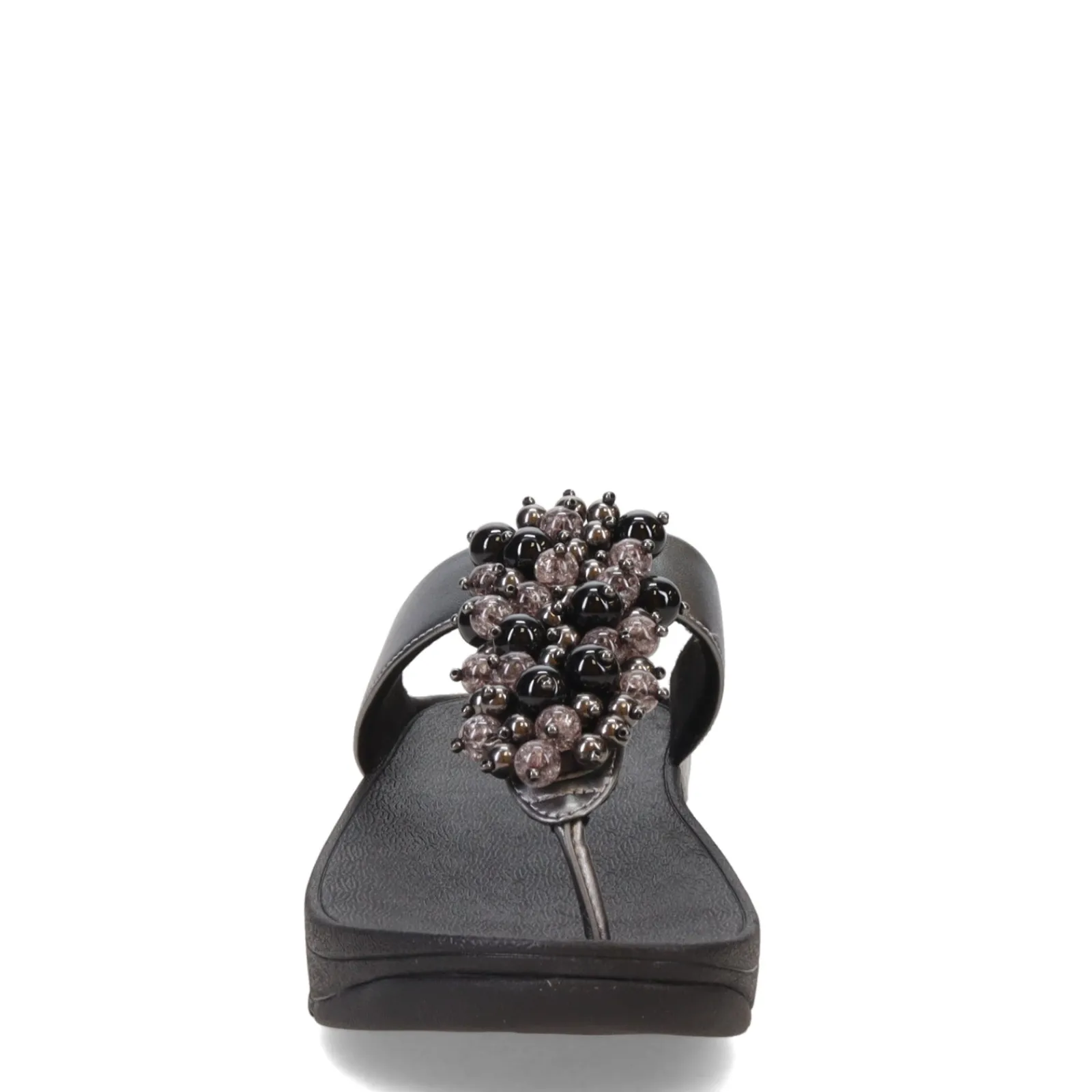 FitFlop Sandals|Women's , Fino Bauble Toe-Post Sandal Pewter Black