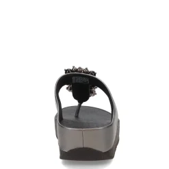 FitFlop Sandals|Women's , Fino Bauble Toe-Post Sandal Pewter Black