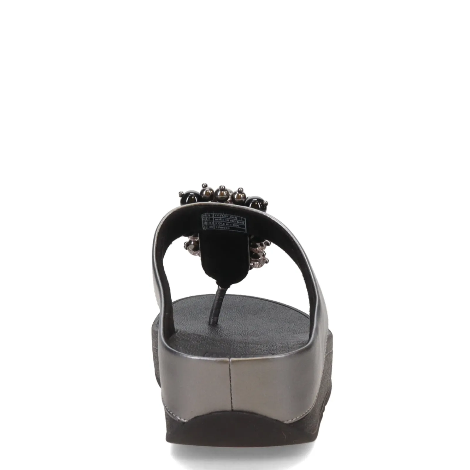 FitFlop Sandals|Women's , Fino Bauble Toe-Post Sandal Pewter Black