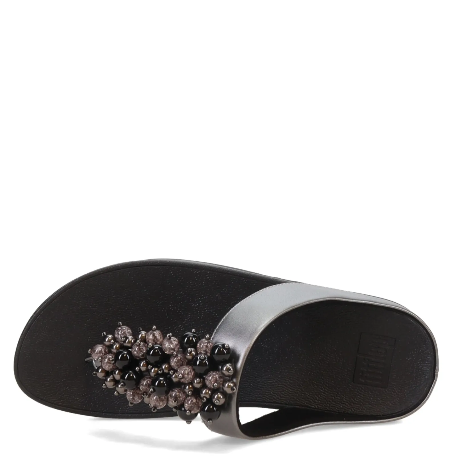 FitFlop Sandals|Women's , Fino Bauble Toe-Post Sandal Pewter Black