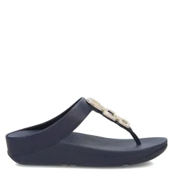 FitFlop Sandals|Women's , Fino Crystal Chain Toe-Post Sandal Midnight Navy