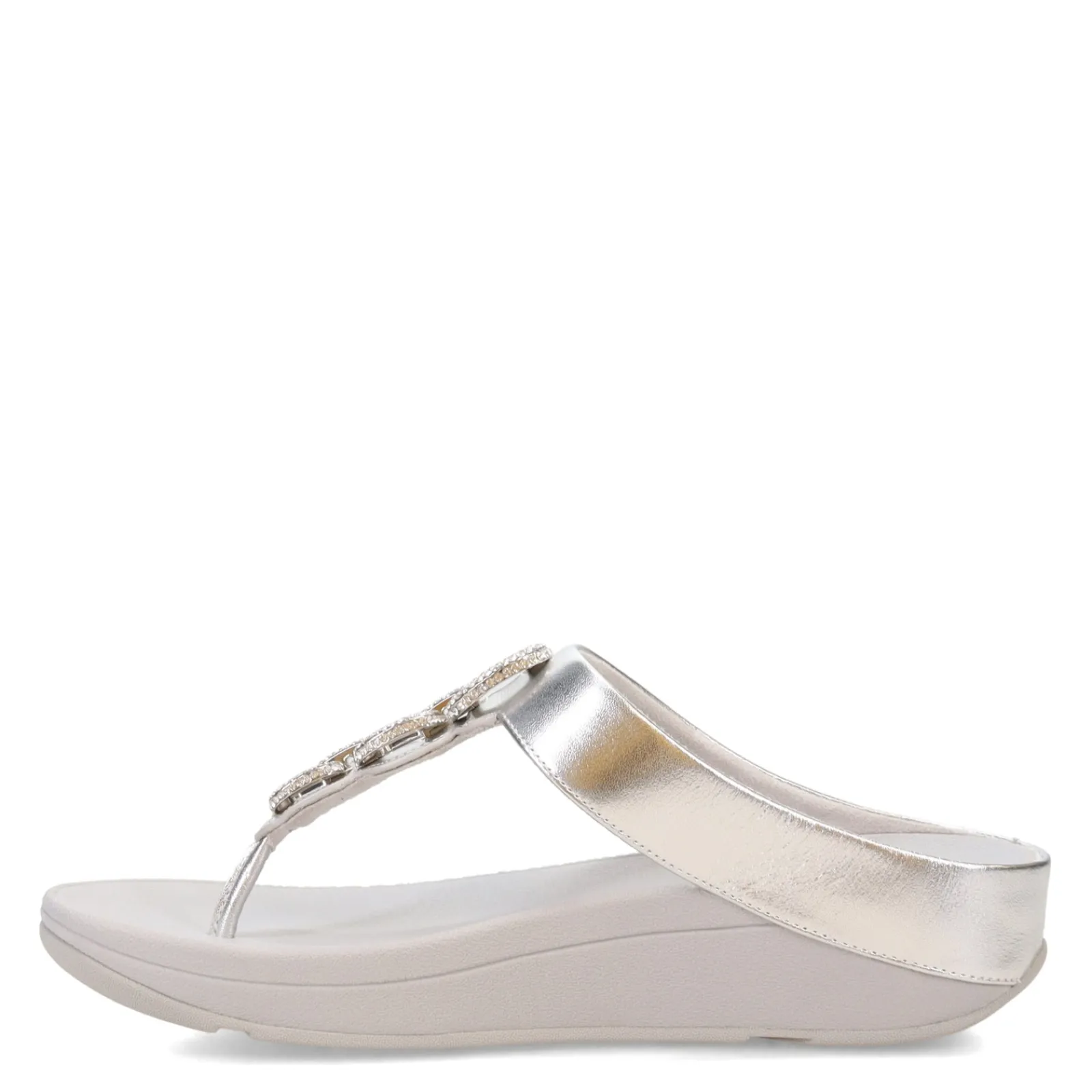 FitFlop Sandals|Women's , Fino Crystal Chain Toe-Post Sandal Silver