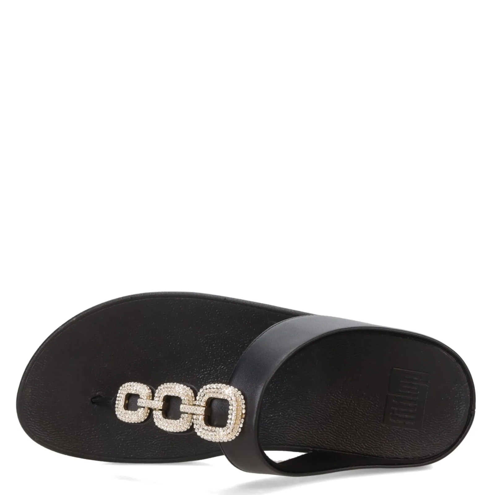 FitFlop Sandals|Women's , Fino Crystal Chain Toe-Post Sandal Black