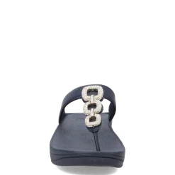 FitFlop Wedges|Women's , Fino Crystal Chain Toe-Post Sandal Midnight Navy