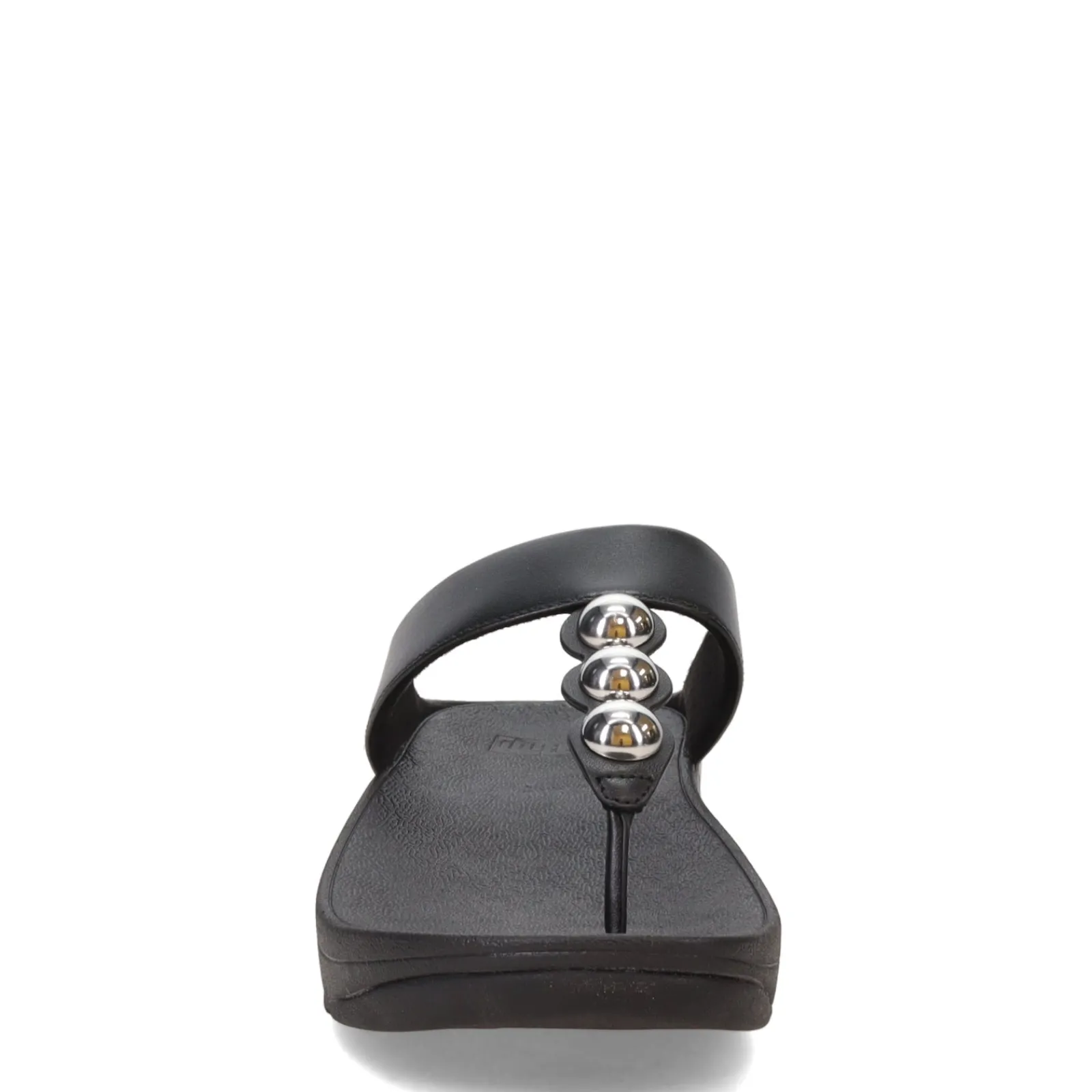 FitFlop Sandals|Women's , Fino Mirror Dome Toe-Post Sandal Black