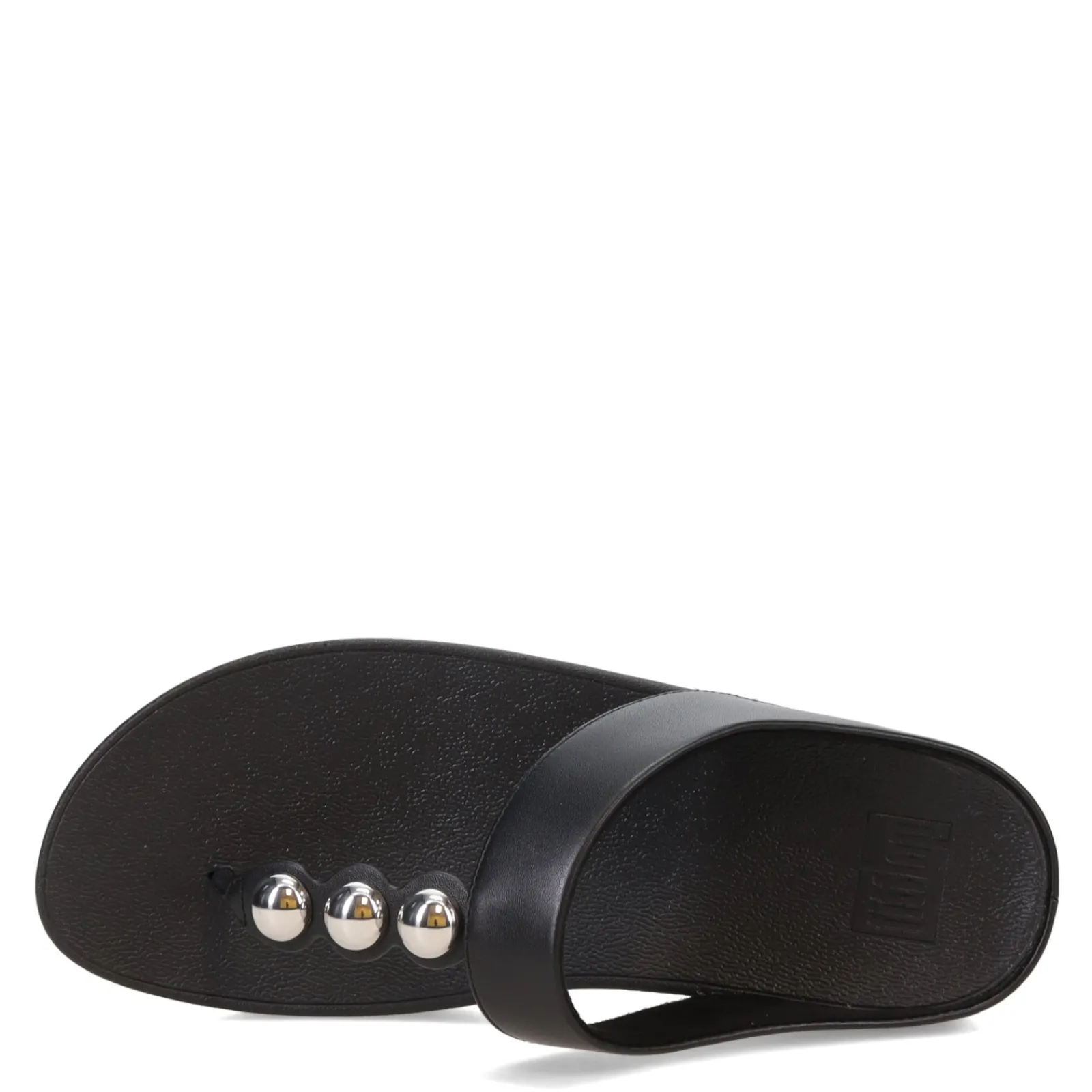 FitFlop Sandals|Women's , Fino Mirror Dome Toe-Post Sandal Black