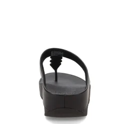 FitFlop Wedges|Women's , Fino Mirror Dome Toe-Post Sandal Black