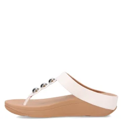 FitFlop Wedges|Women's , Fino Mirror Dome Toe-Post Sandal Urban White