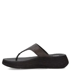 FitFlop Sandals|Women's , F-Mode Espadrille Glitz Thong Sandal Black