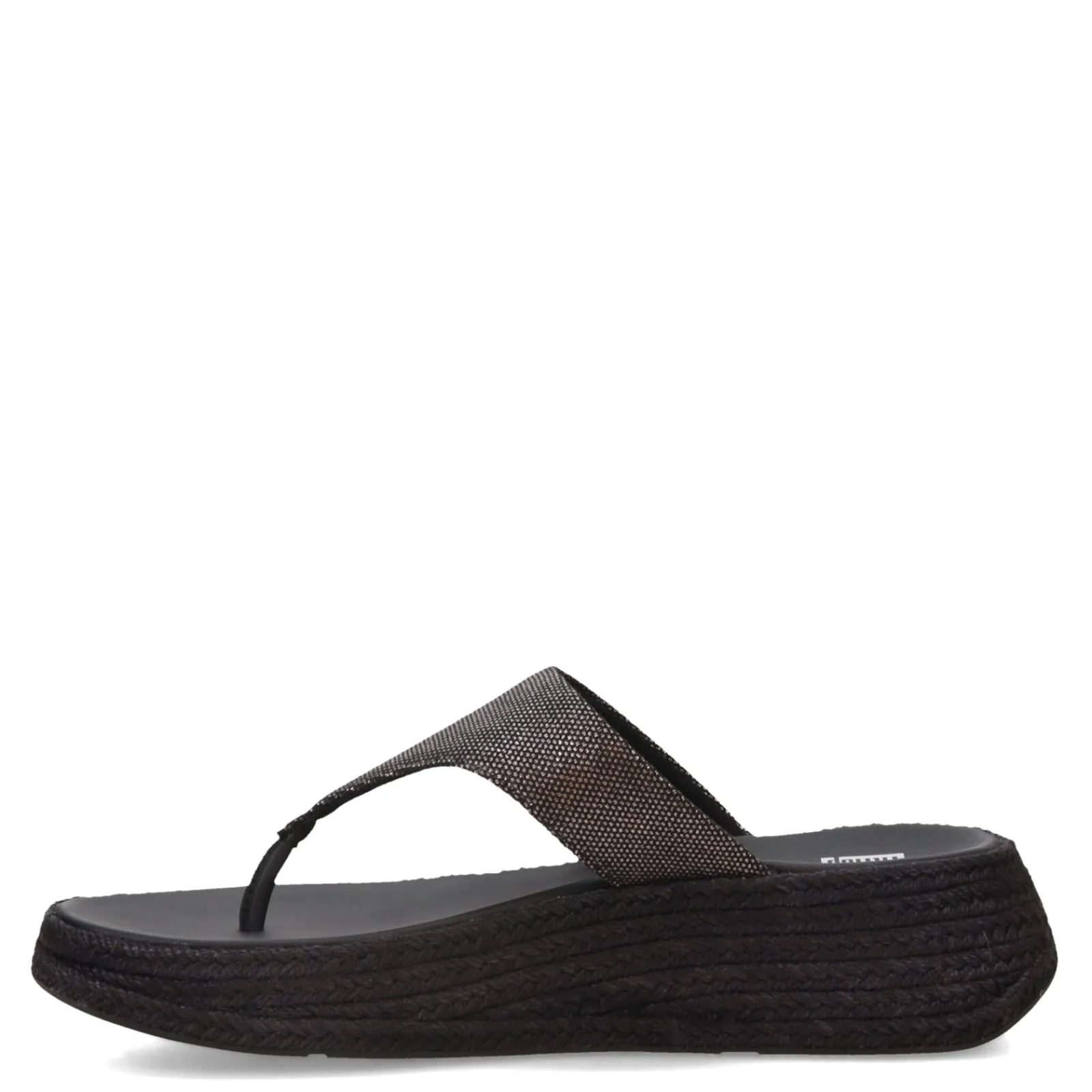 FitFlop Sandals|Women's , F-Mode Espadrille Glitz Thong Sandal Black