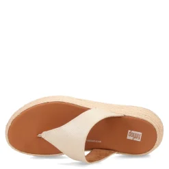 FitFlop Wedges|Women's , F-Mode Espadrille Glitz Thong Sandal Ivory