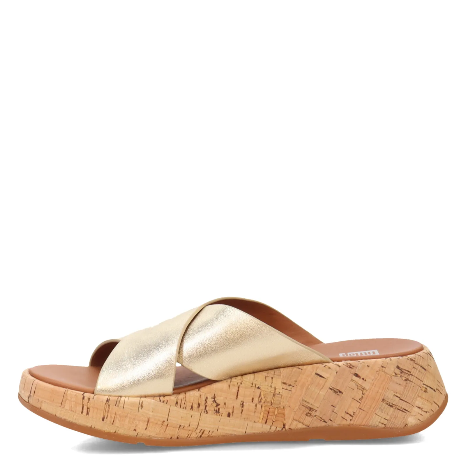 FitFlop Sandals|Women's , F-Mode Flatform Cross Slide Platinum