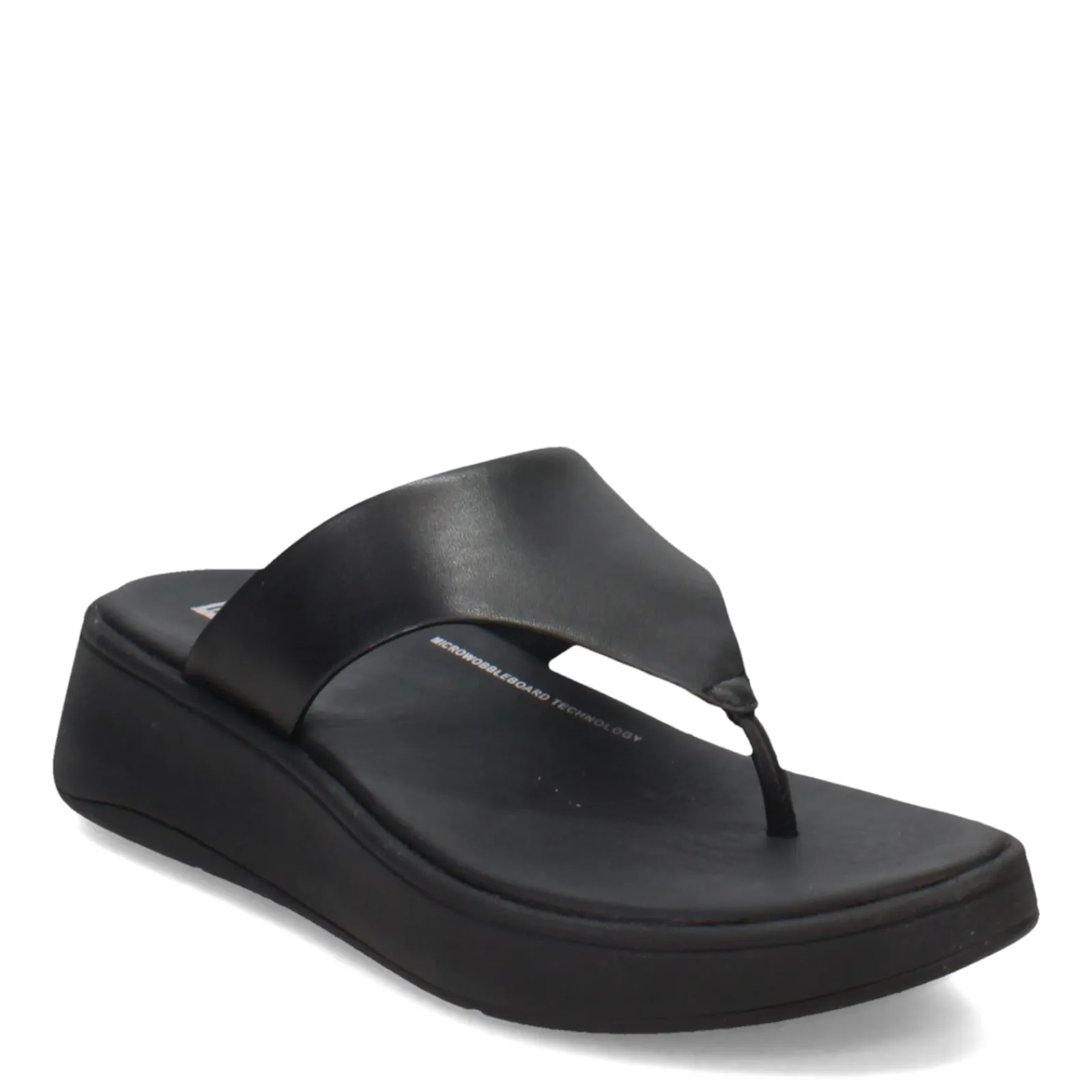 FitFlop Wedges|Women's , F-Mode Flatform Toe-Post Sandal Black