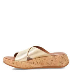 FitFlop Wedges|Women's , F-Mode Flatform Cross Slide Platinum