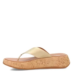 FitFlop Wedges|Women's , F-Mode Flatform Toe Post Sandal Platinum