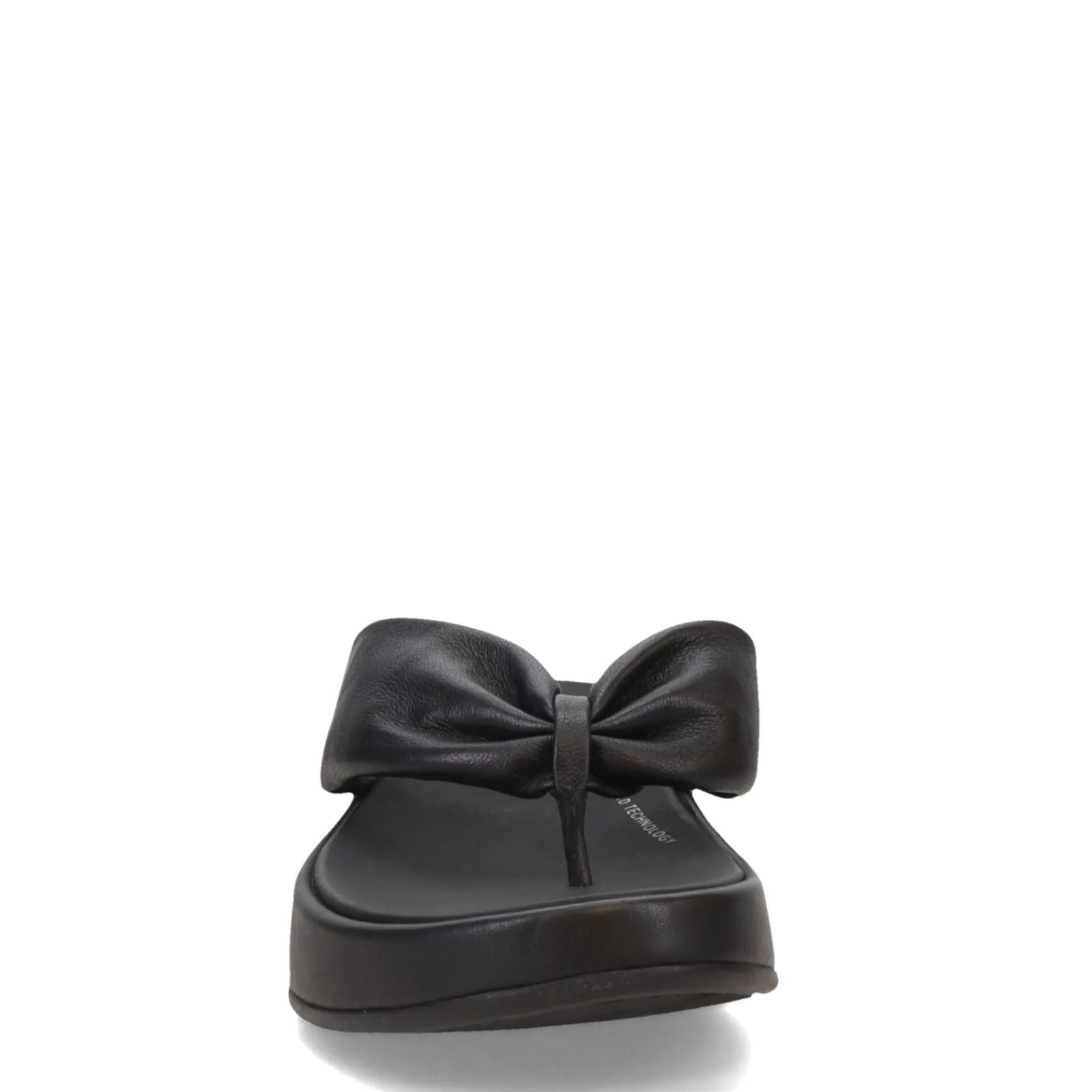 FitFlop Sandals|Women's , F-Mode Leather-Twist Toe-Post Sandal Black