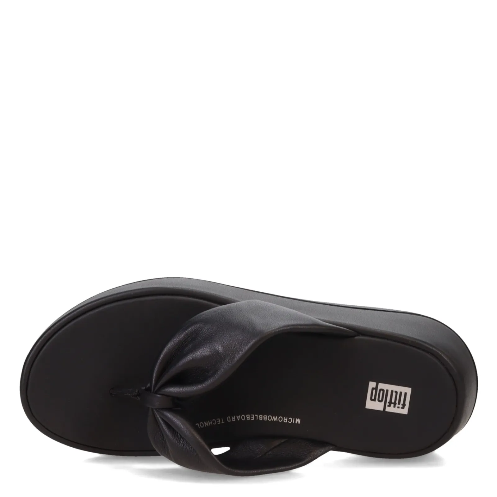 FitFlop Sandals|Women's , F-Mode Leather-Twist Toe-Post Sandal Black