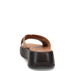 FitFlop Sandals|Women's , F-Mode Luxe Leather Flatform Cross Slide Tan