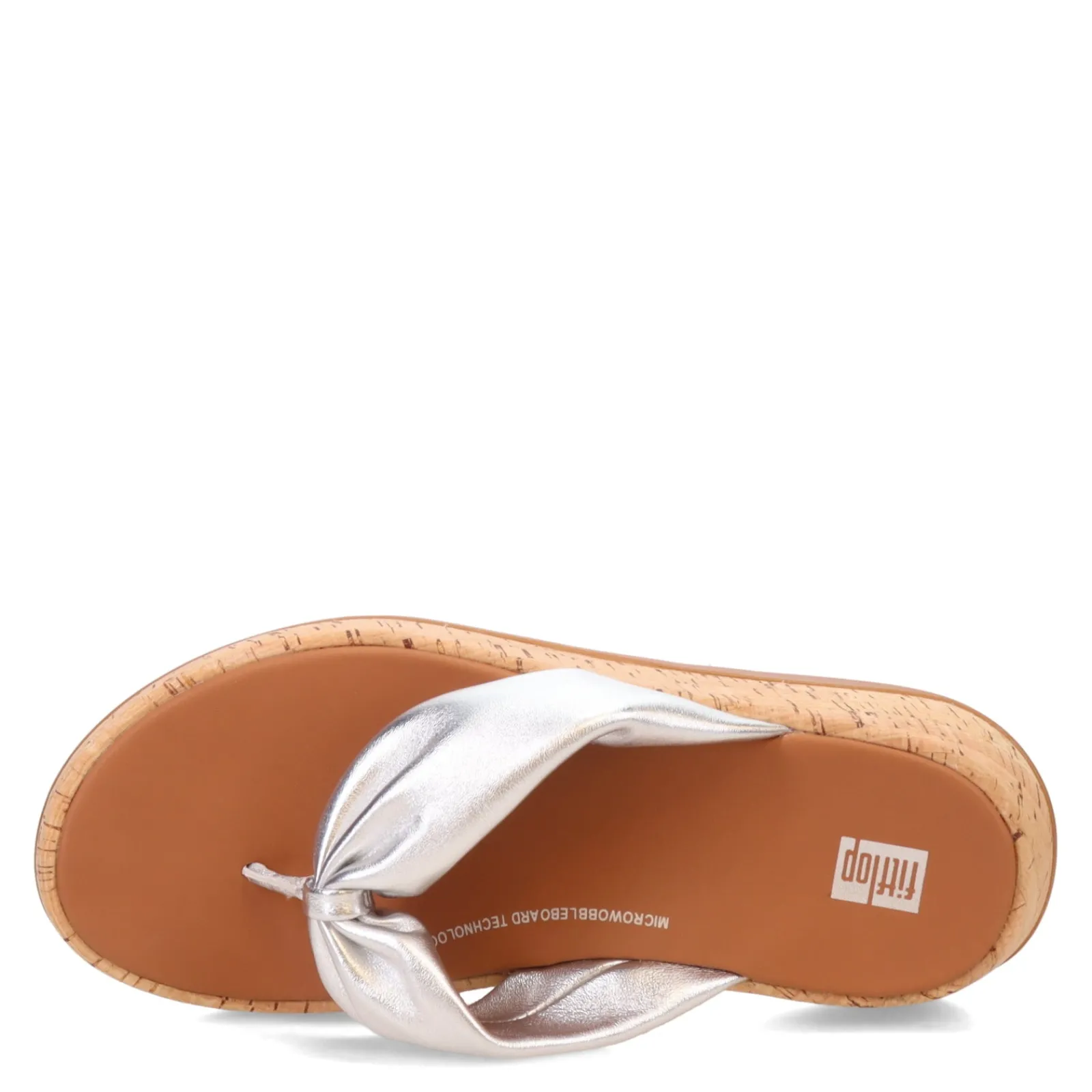 FitFlop Sandals|Women's , F-Mode Twist Flatform Thong Sandal Silver