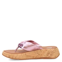 FitFlop Sandals|Women's , F-Mode Twist Flatform Thong Sandal Metallic Wild Lilac