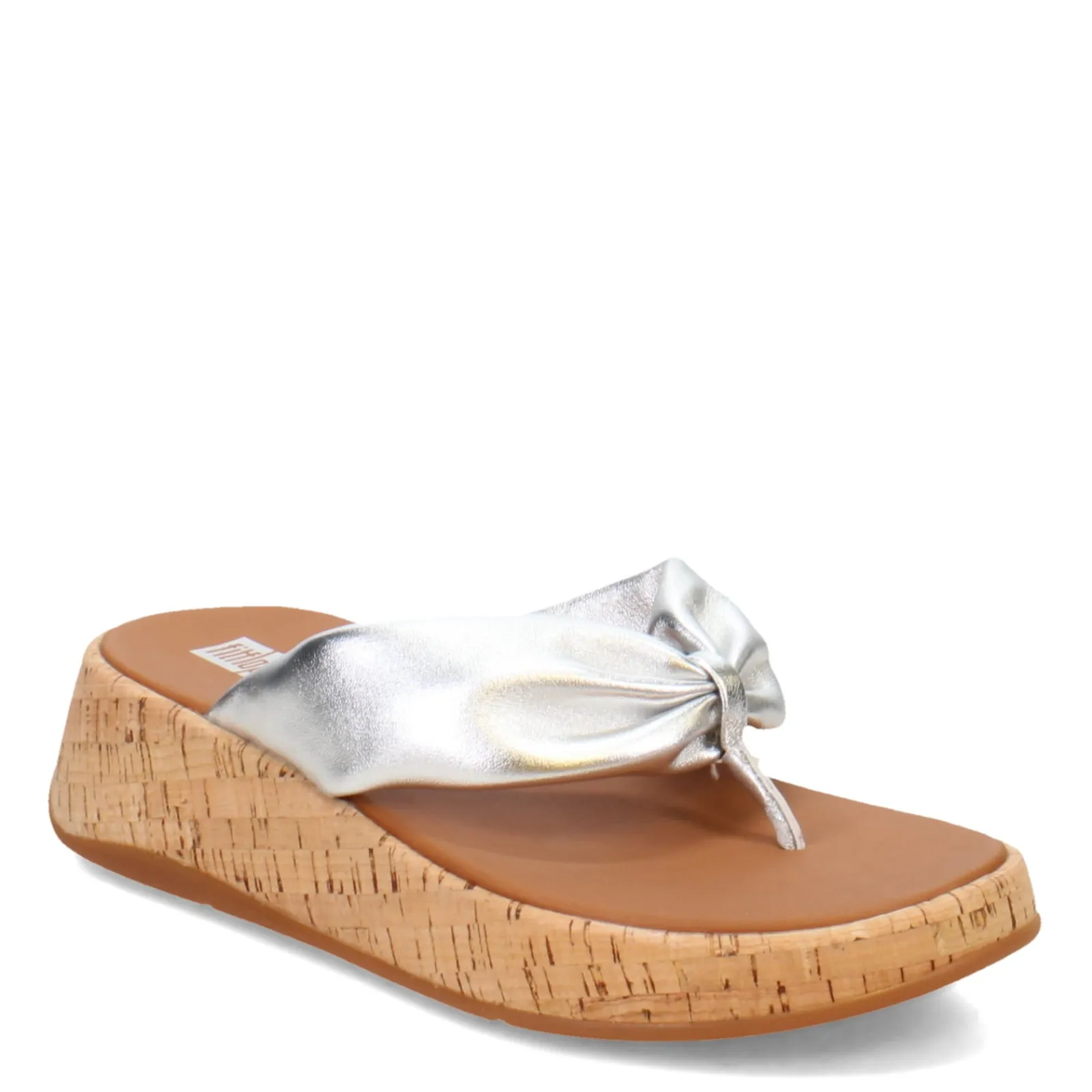 FitFlop Wedges|Women's , F-Mode Twist Flatform Thong Sandal Silver