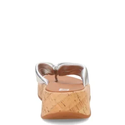 FitFlop Wedges|Women's , F-Mode Twist Flatform Thong Sandal Silver