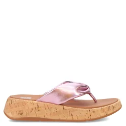 FitFlop Wedges|Women's , F-Mode Twist Flatform Thong Sandal Metallic Wild Lilac