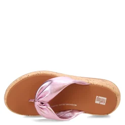 FitFlop Wedges|Women's , F-Mode Twist Flatform Thong Sandal Metallic Wild Lilac