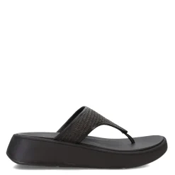 FitFlop Sandals|Women's , F-Mode Woven Flatform Toe Post Sandal Black