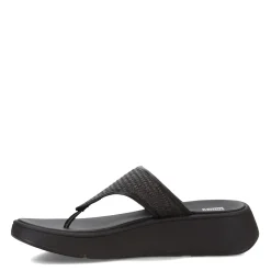 FitFlop Sandals|Women's , F-Mode Woven Flatform Toe Post Sandal Black