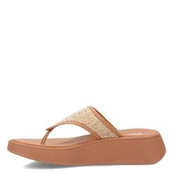 FitFlop Sandals|Women's , F-Mode Woven Flatform Toe Post Sandal Tan