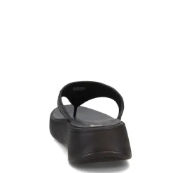 FitFlop Wedges|Women's , F-Mode Woven Flatform Toe Post Sandal Black